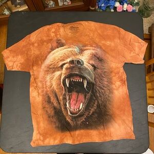The Mountain Orange Tie-Dye Roaring Bear Tee